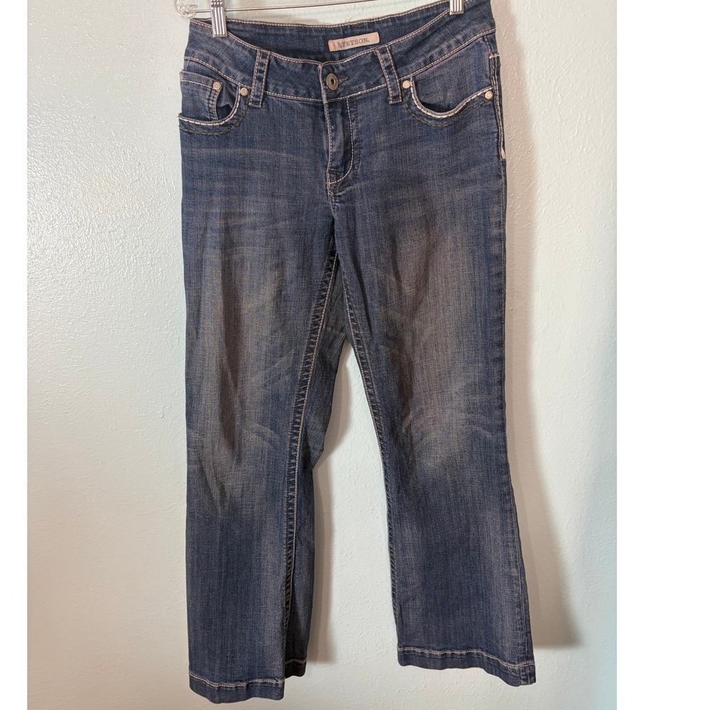 Stetson Womens City Trouser Jeans Size 8 Regular Med Wash Western Cowgirl Y2K